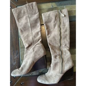 FRANCO SARTO OSTERIA Tan Suede Knee High Women's Boots‎ Size 9 M